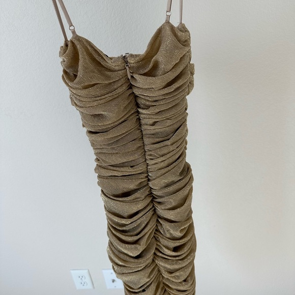 House of CB Ella Dress in Gold Size XS Glitter Sparkle Ruched Mistress Rocks - Picture 4 of 5
